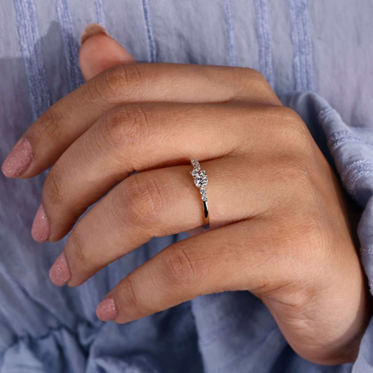 Round Brilliant Cut Lab Grown Diamond Cluster Engagement Ring for Her